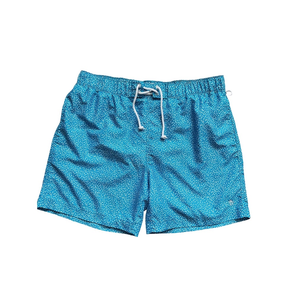 Floral Swim Trunks Original Penguin Blue Drawstring Mens L